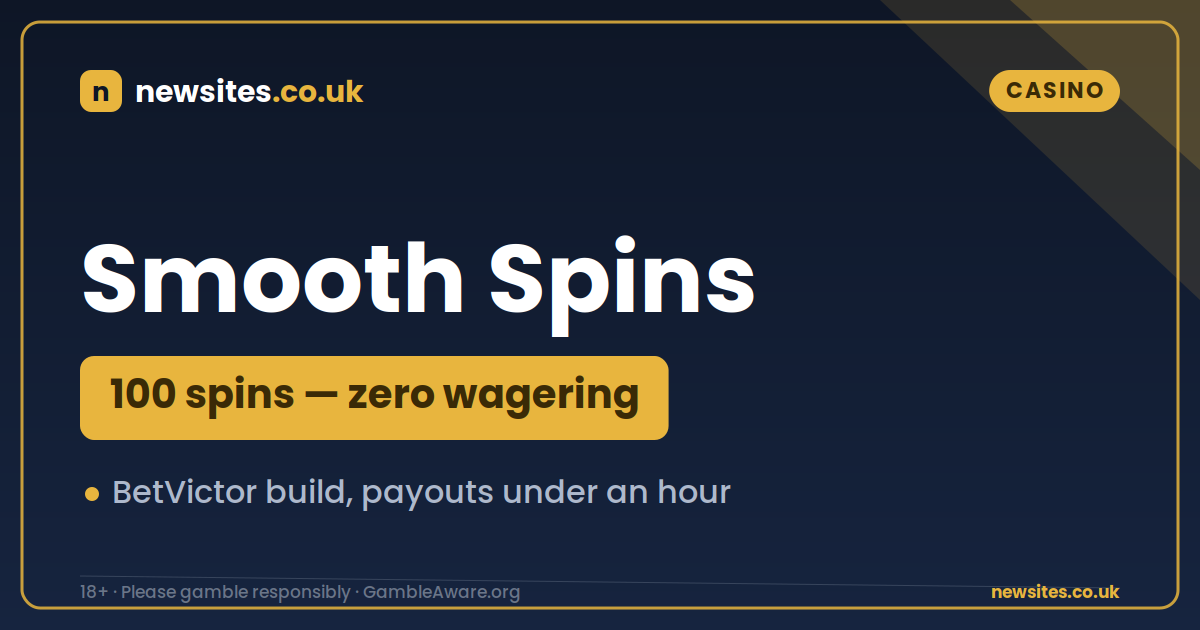 Smooth Spins new casino — 100 no-wagering free spins welcome offer