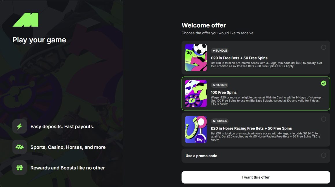 new Midnite Casino bonus